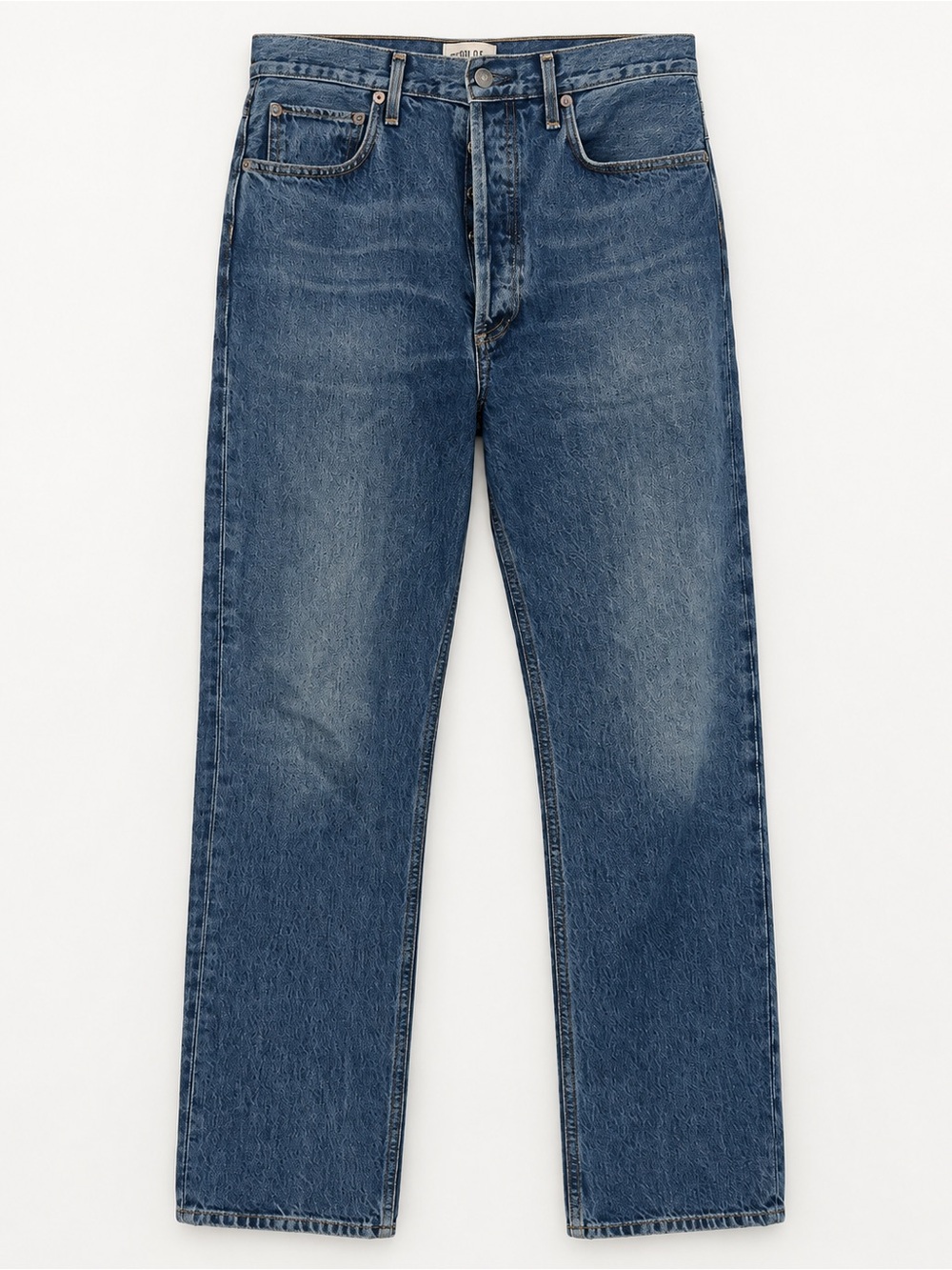 Agolde High-Rise Straight Jeans in Medium Blue Wash